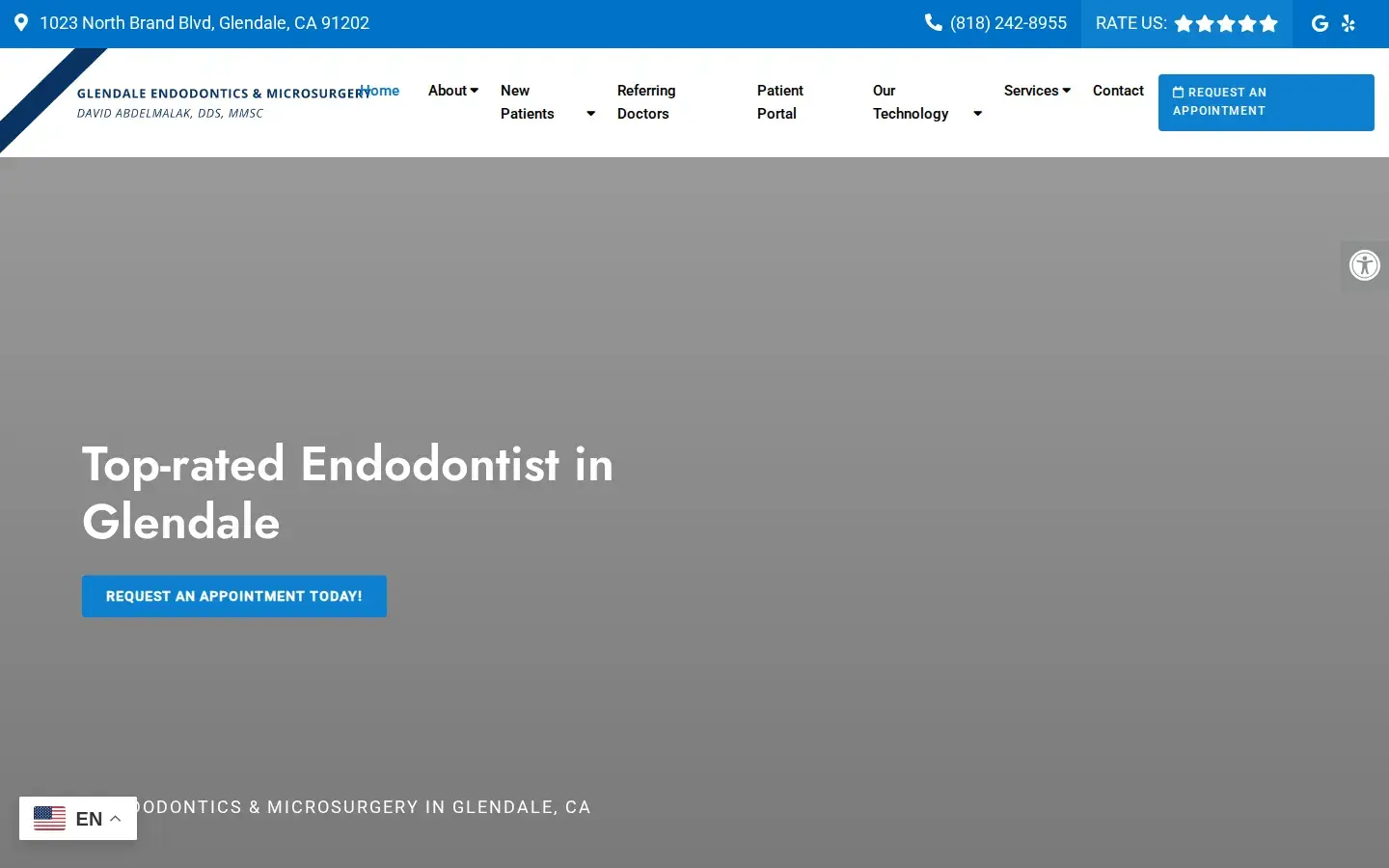 Homepage preview of Glendale Endodontics and Microsurgery
