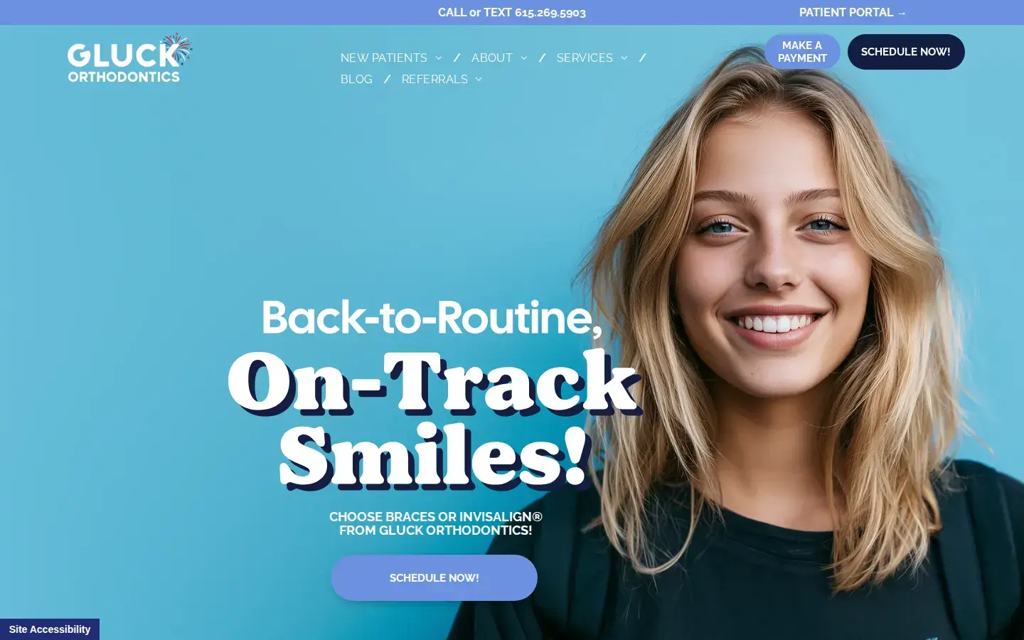 Homepage preview of Gluck Orthodontics