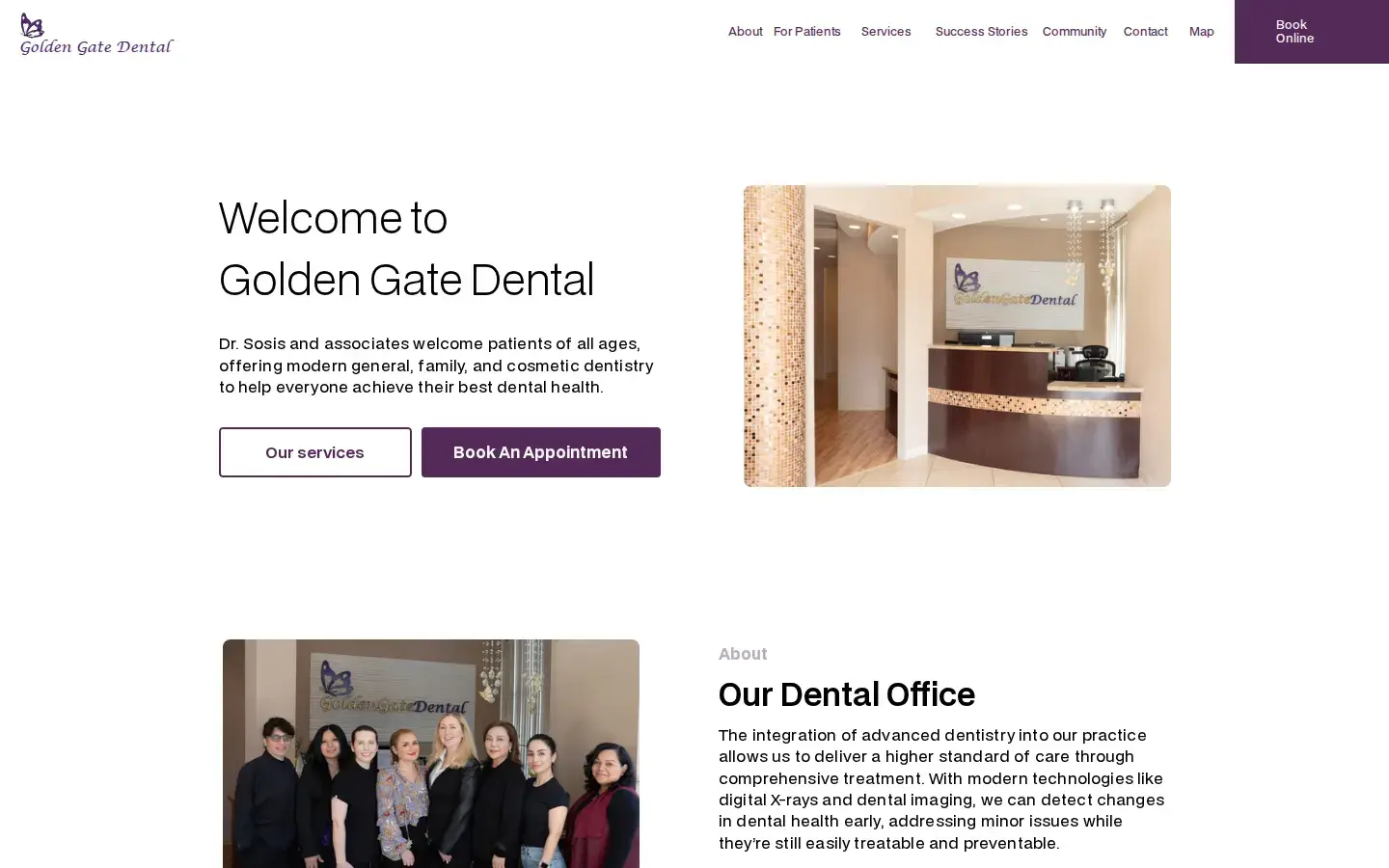 Homepage preview of Golden Gate Dental