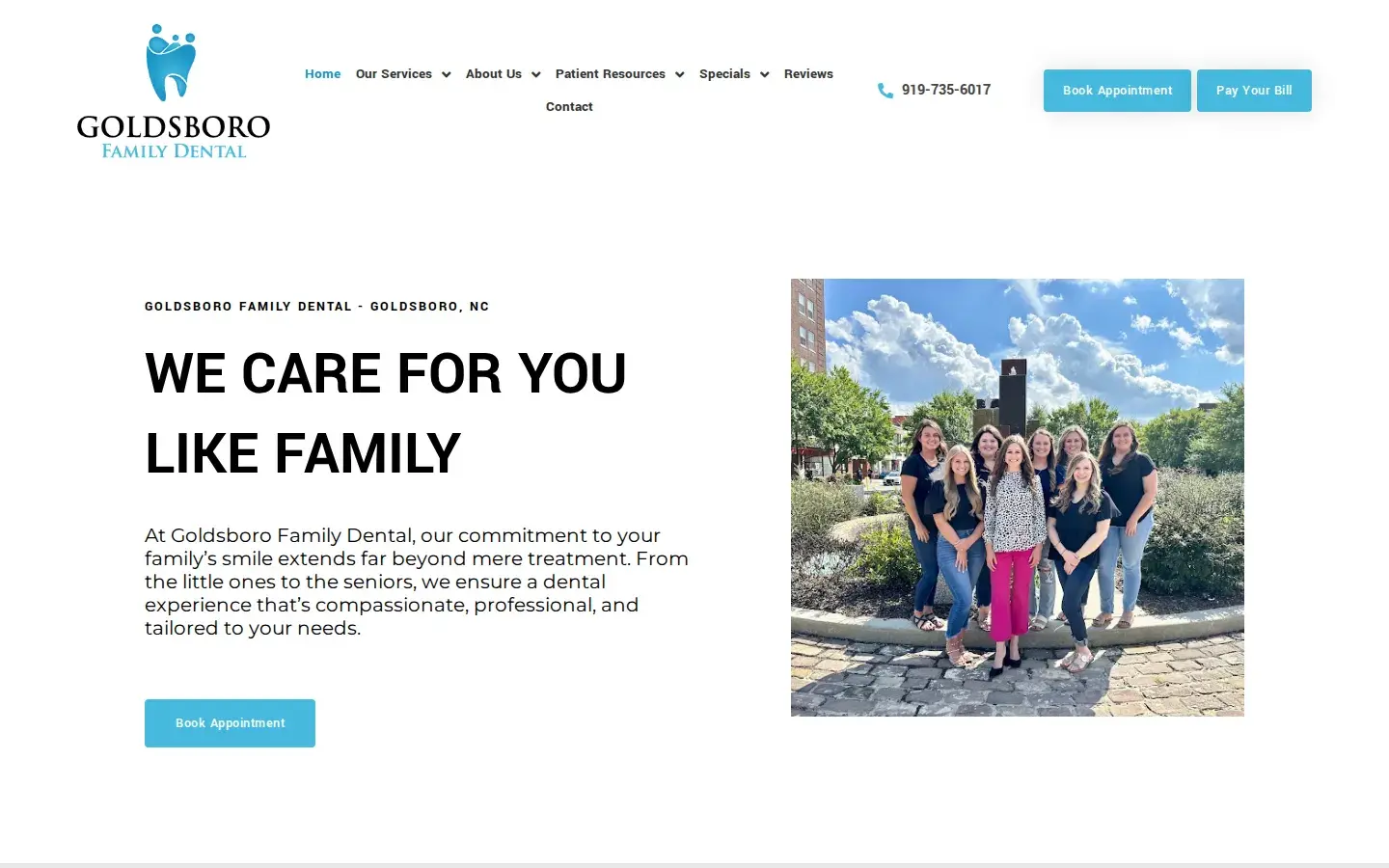 Homepage preview of Goldsboro Family Dental