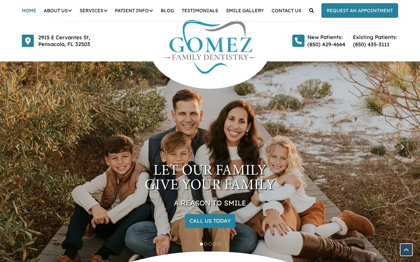 Homepage preview of Gomez Family Dentistry