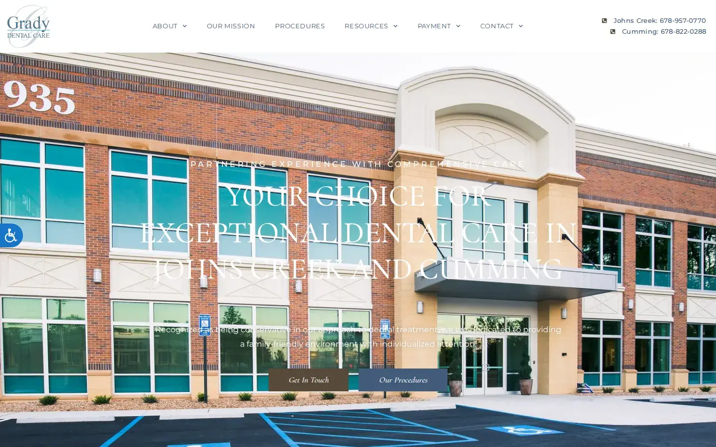 Homepage preview of Grady Dental Care