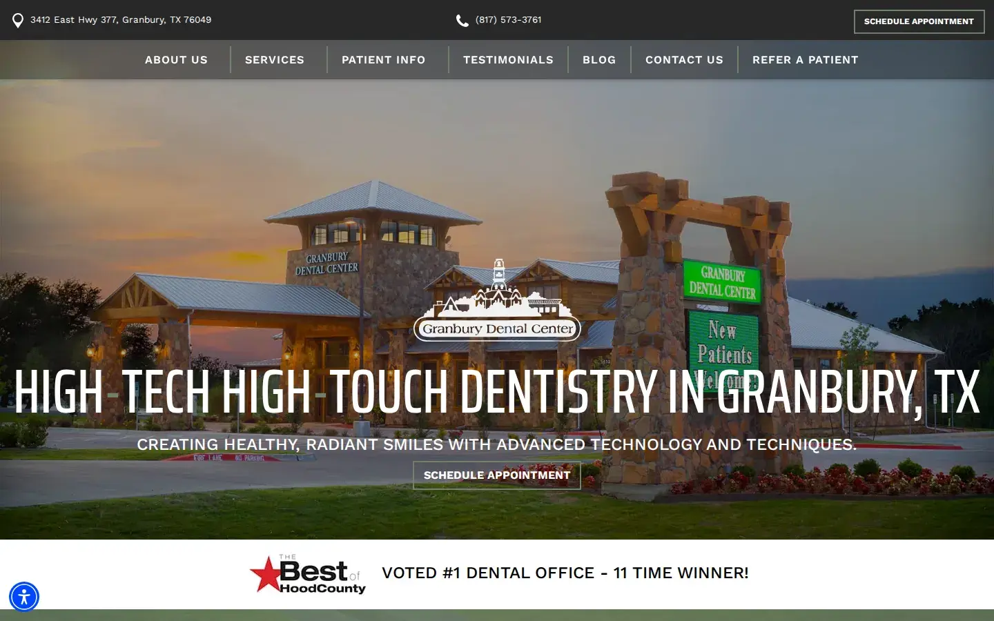 Homepage preview of Granbury Dental Center