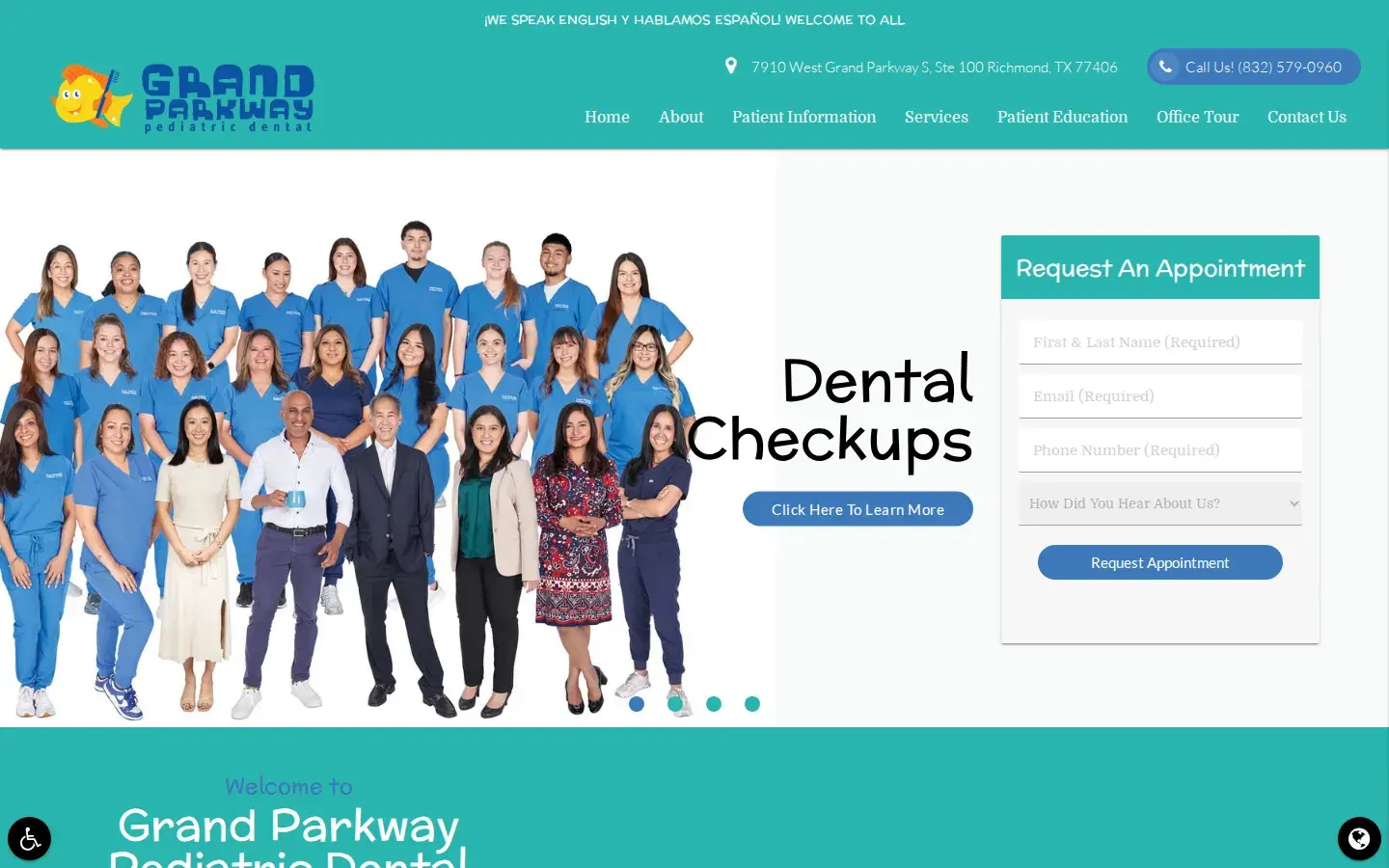 Homepage preview of Grand Parkway Pediatric Dental