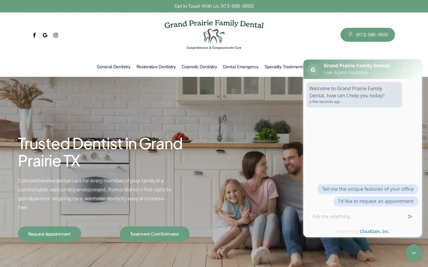 Homepage preview of Grand Prairie Family Dental