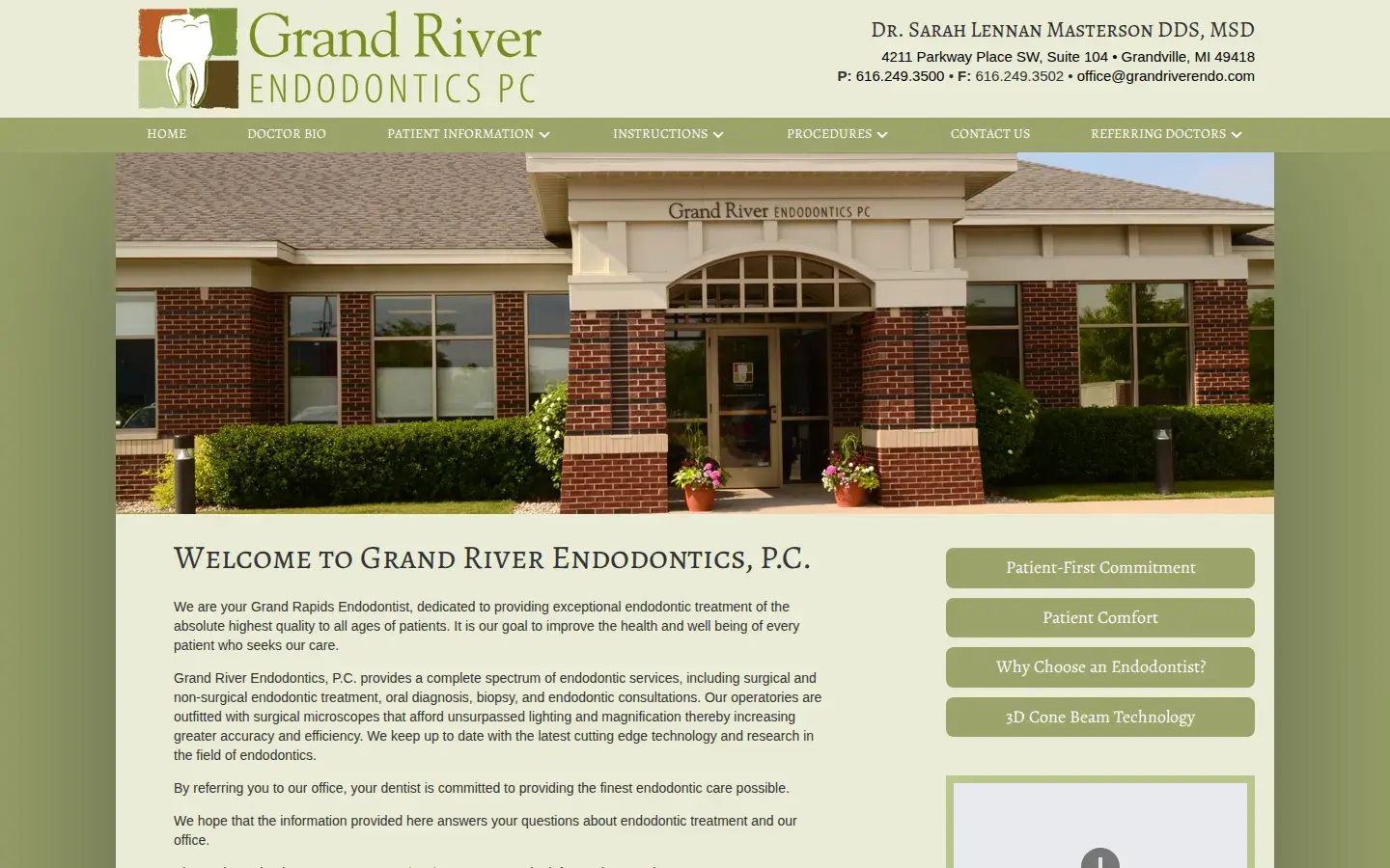 Homepage preview of Grand River Endodontics / Endodontists Grandville