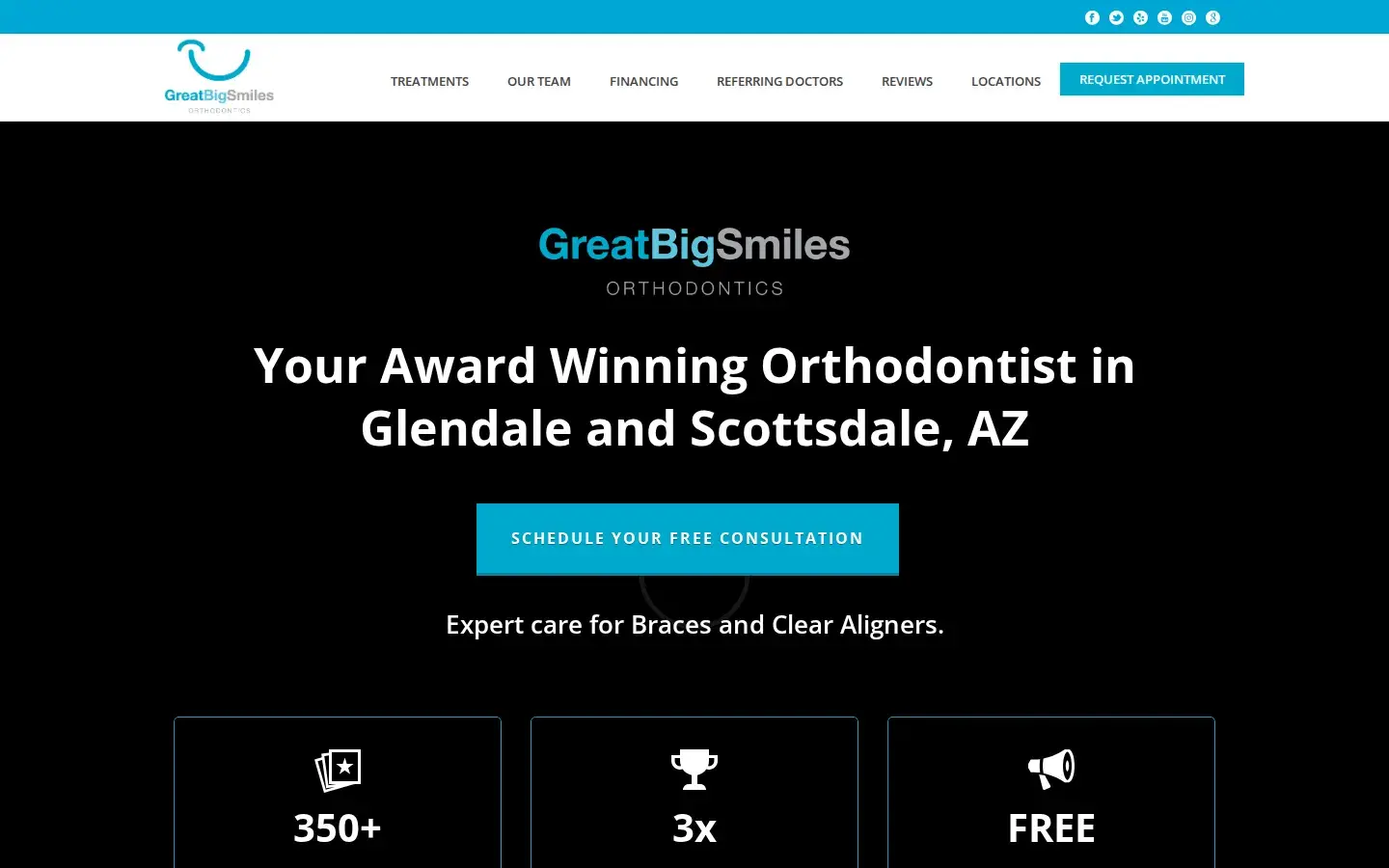 Homepage preview of Great Big Smiles Ortho.
