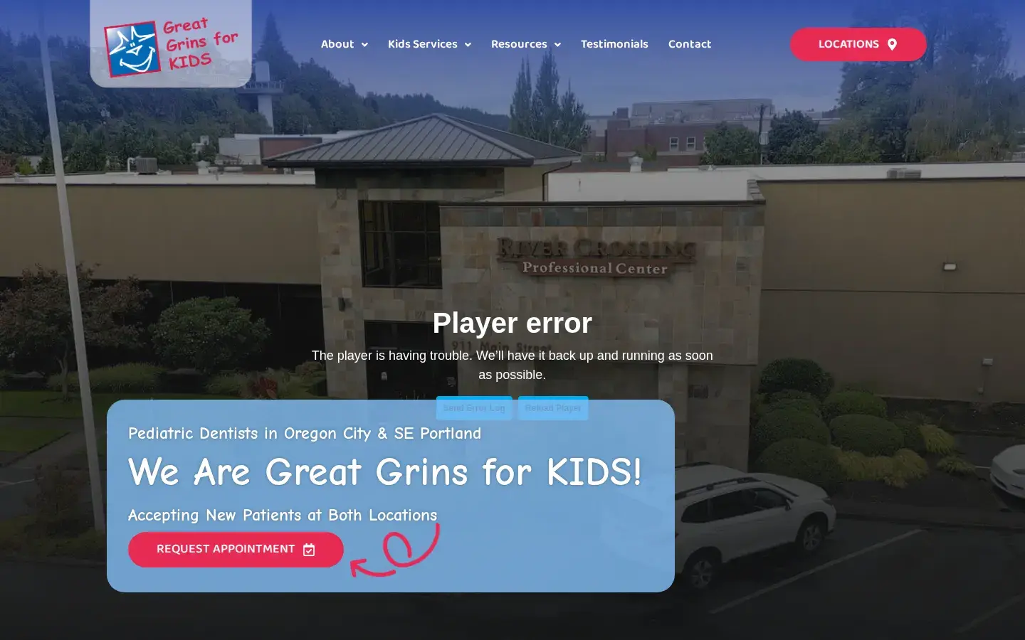 Homepage preview of Great Grins for Kids