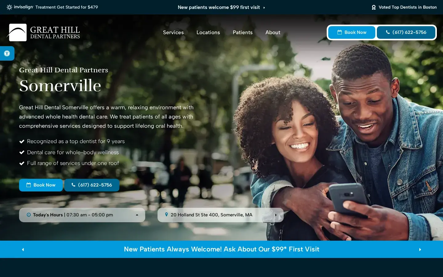 Homepage preview of Great Hill Dental - Somerville