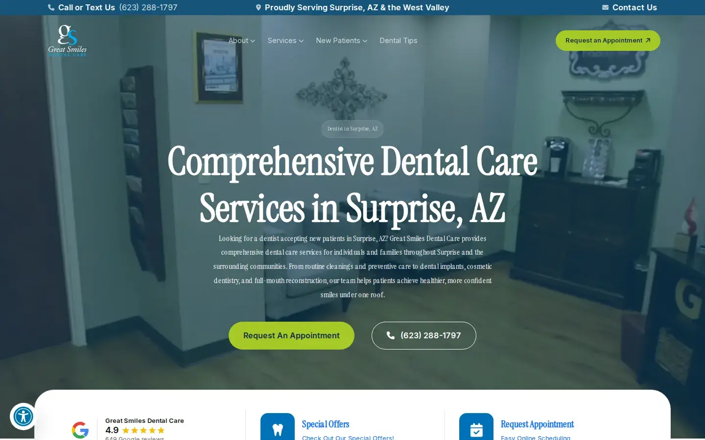 Homepage preview of Great Smiles Dental Care