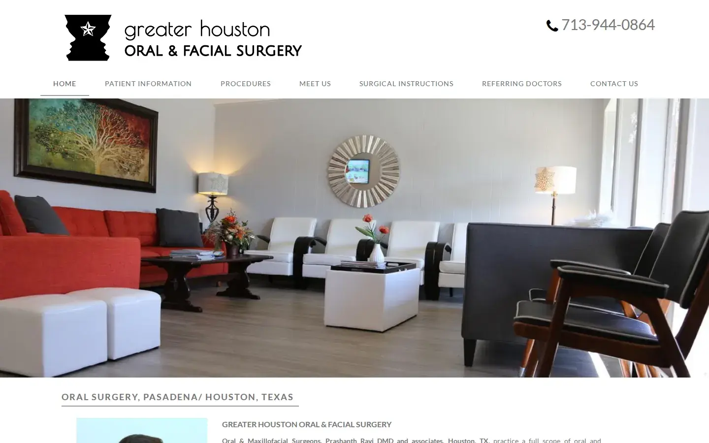 Homepage preview of Greater Houston Oral and Facial Surgery, PA