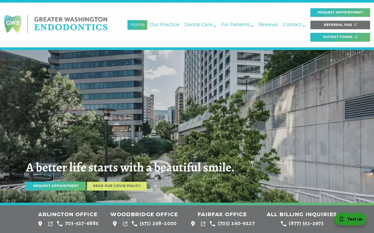Homepage preview of Greater Washington Endodontics