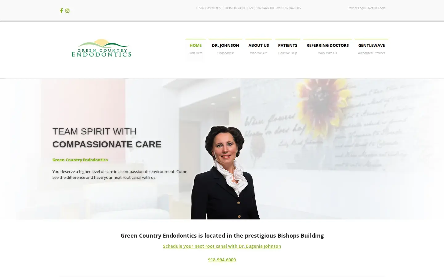 Homepage preview of Green Country Endodontics: Eugenia Johnson DDS