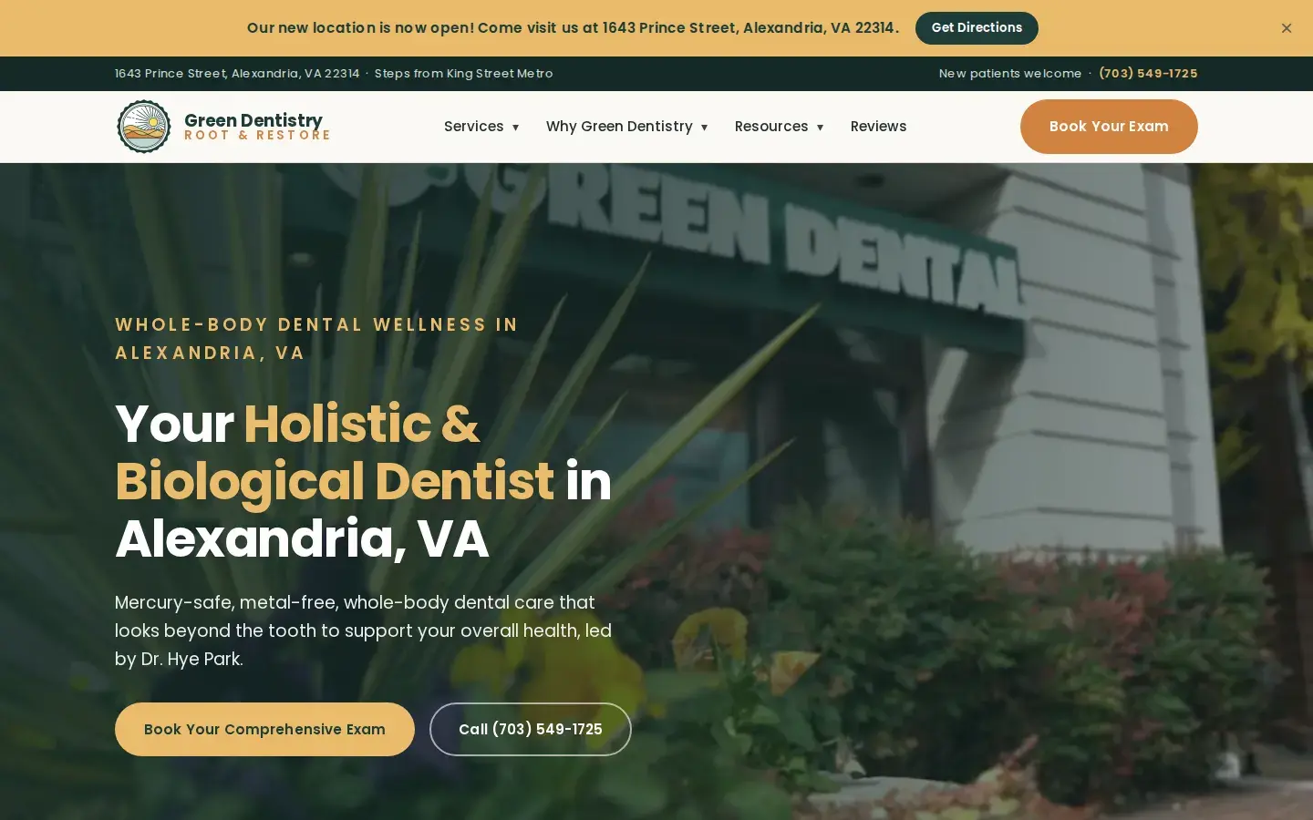 Homepage preview of Green Dental of Alexandria