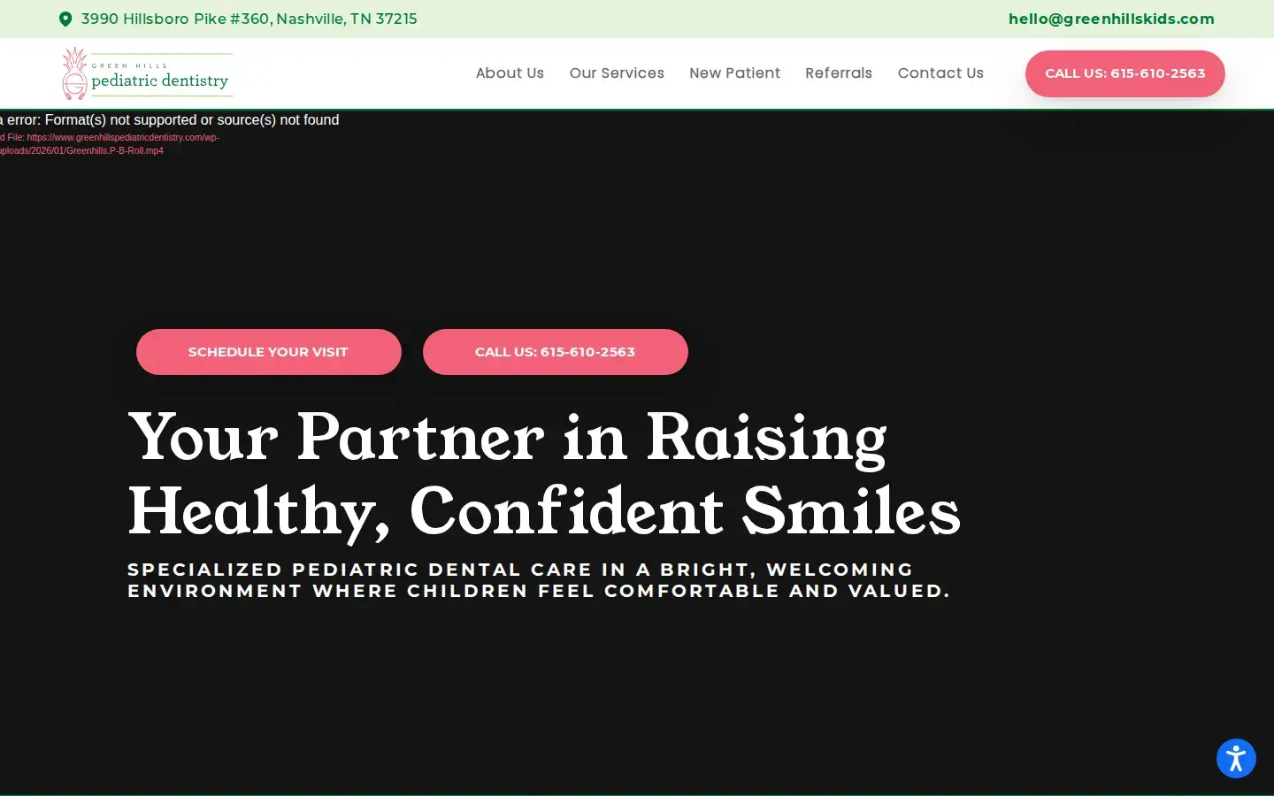 Homepage preview of Green Hills Pediatric Dentistry