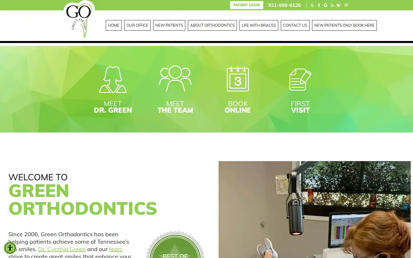 Homepage preview of Green Orthodontics