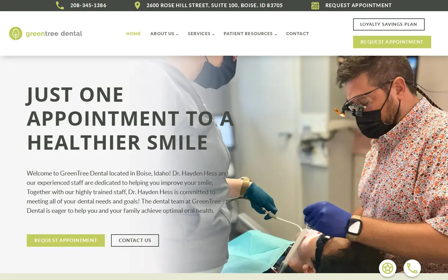 Homepage preview of Green Tree Dental