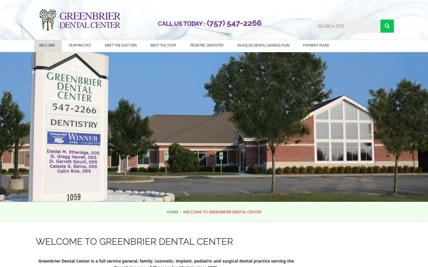 Homepage preview of Greenbrier Dental Center