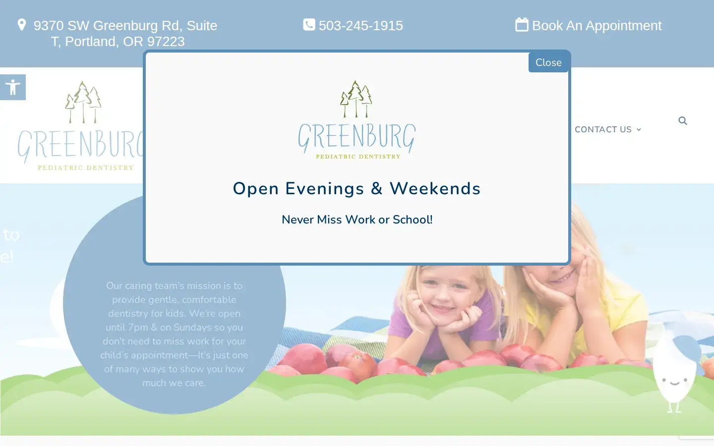 Homepage preview of Greenburg Pediatric Dentistry