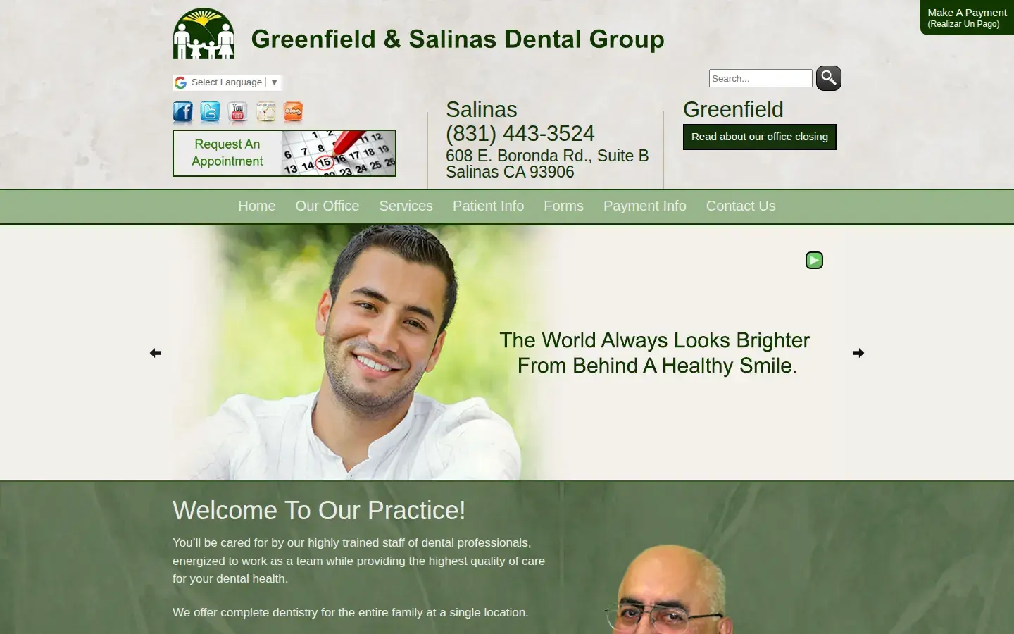 Homepage preview of Greenfield & Salinas Dental Group