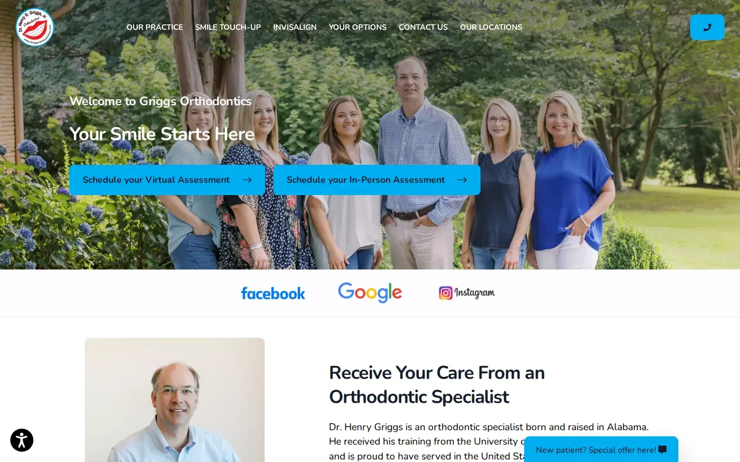 Homepage preview of Griggs Orthodontics