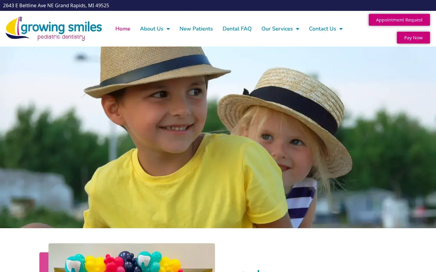 Homepage preview of Growing Smiles Pediatric Dentist