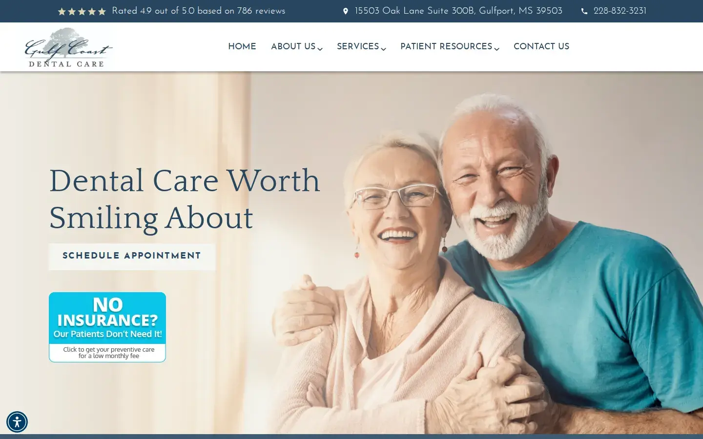Homepage preview of Gulf Coast Dental Care