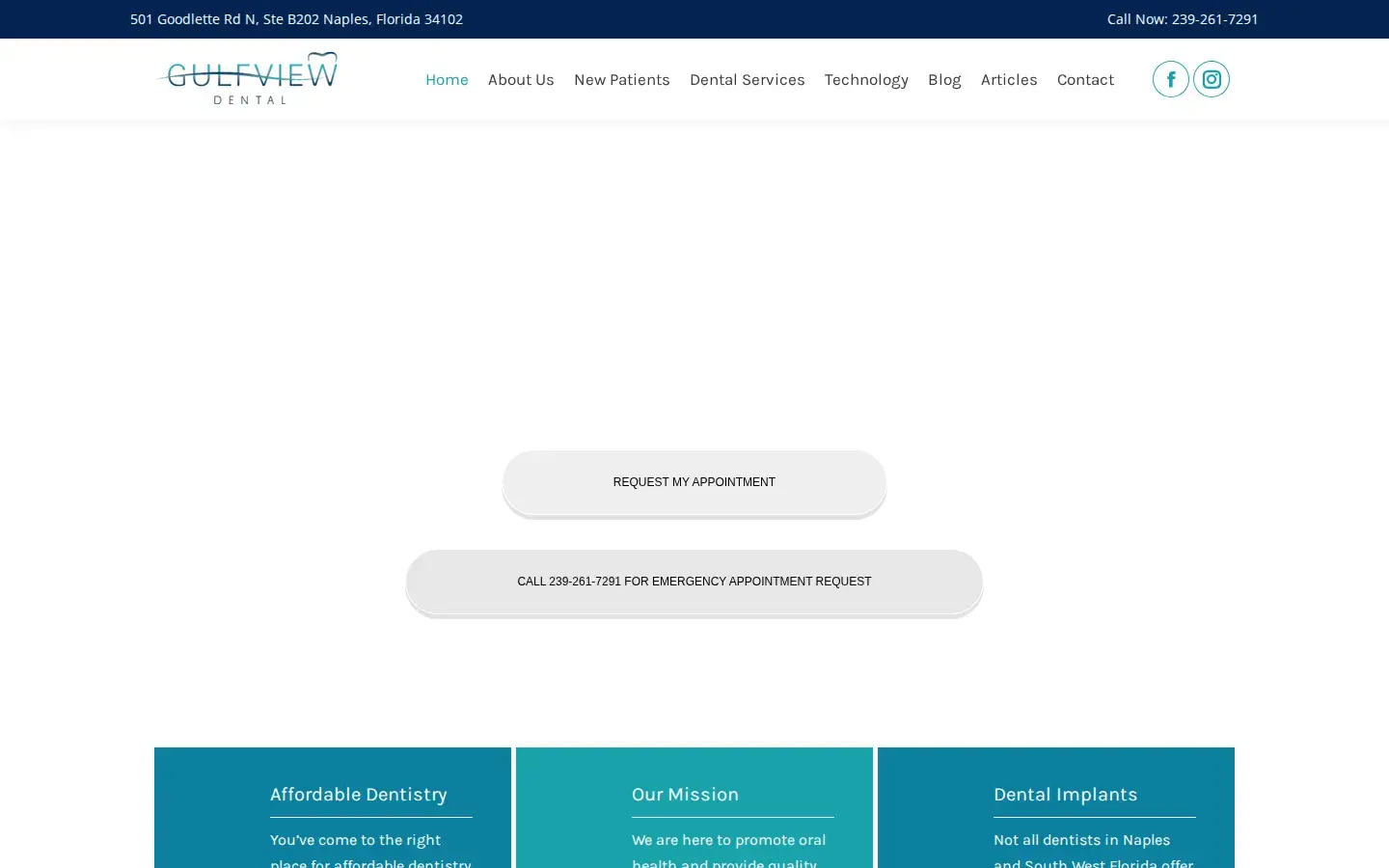 Homepage preview of Gulfview Dental