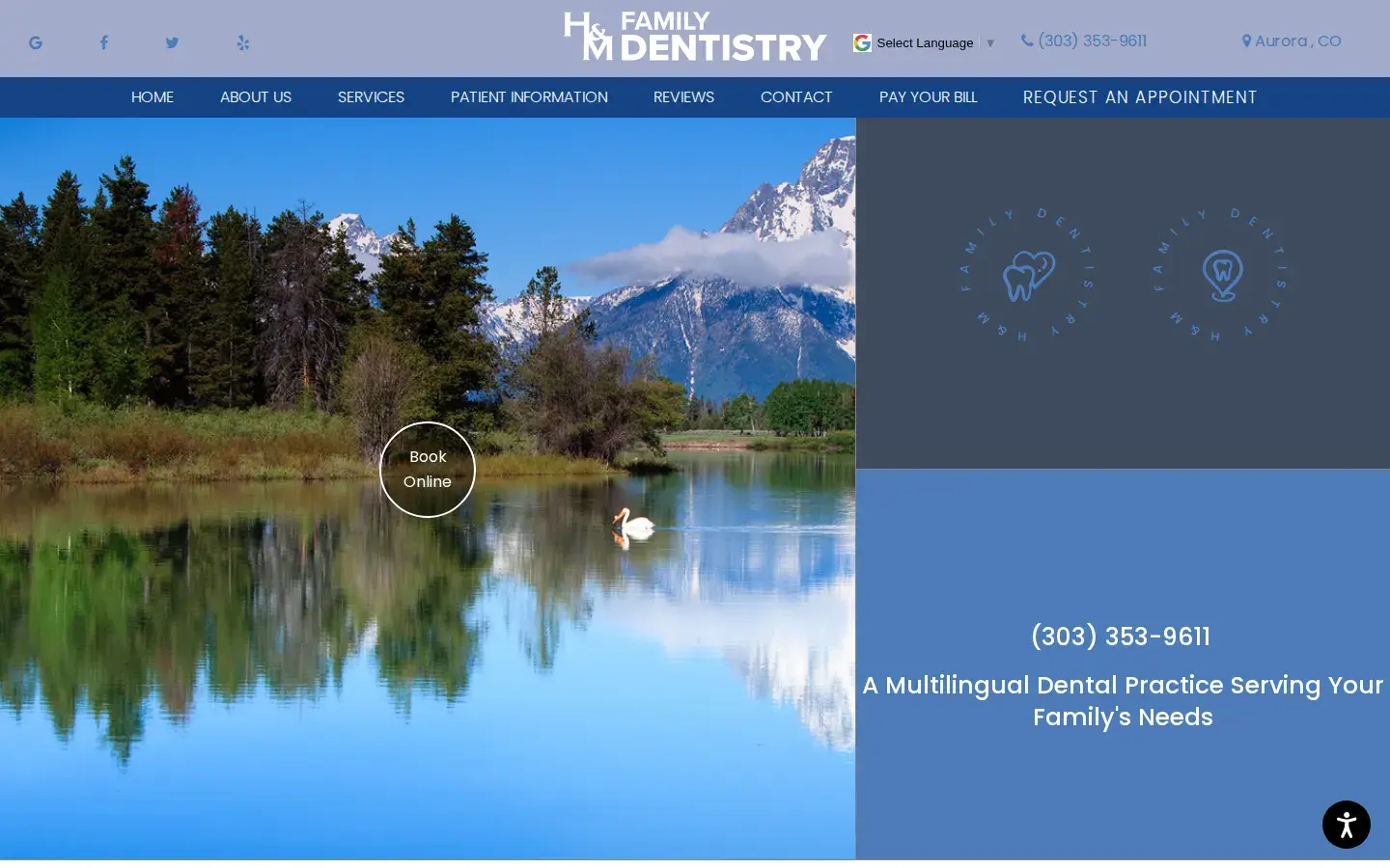 Homepage preview of H&M Family Dentistry