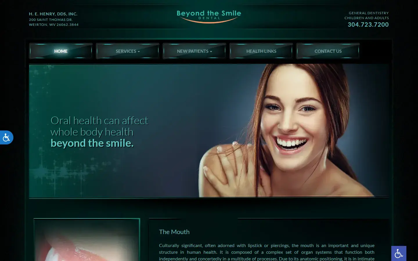 Homepage preview of H E Henry DDS, Inc.