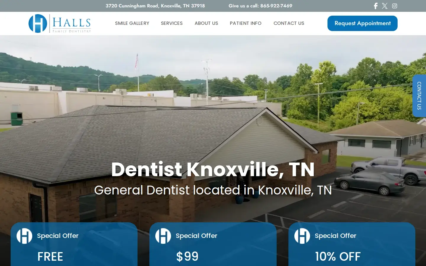 Homepage preview of Halls Family Dentistry
