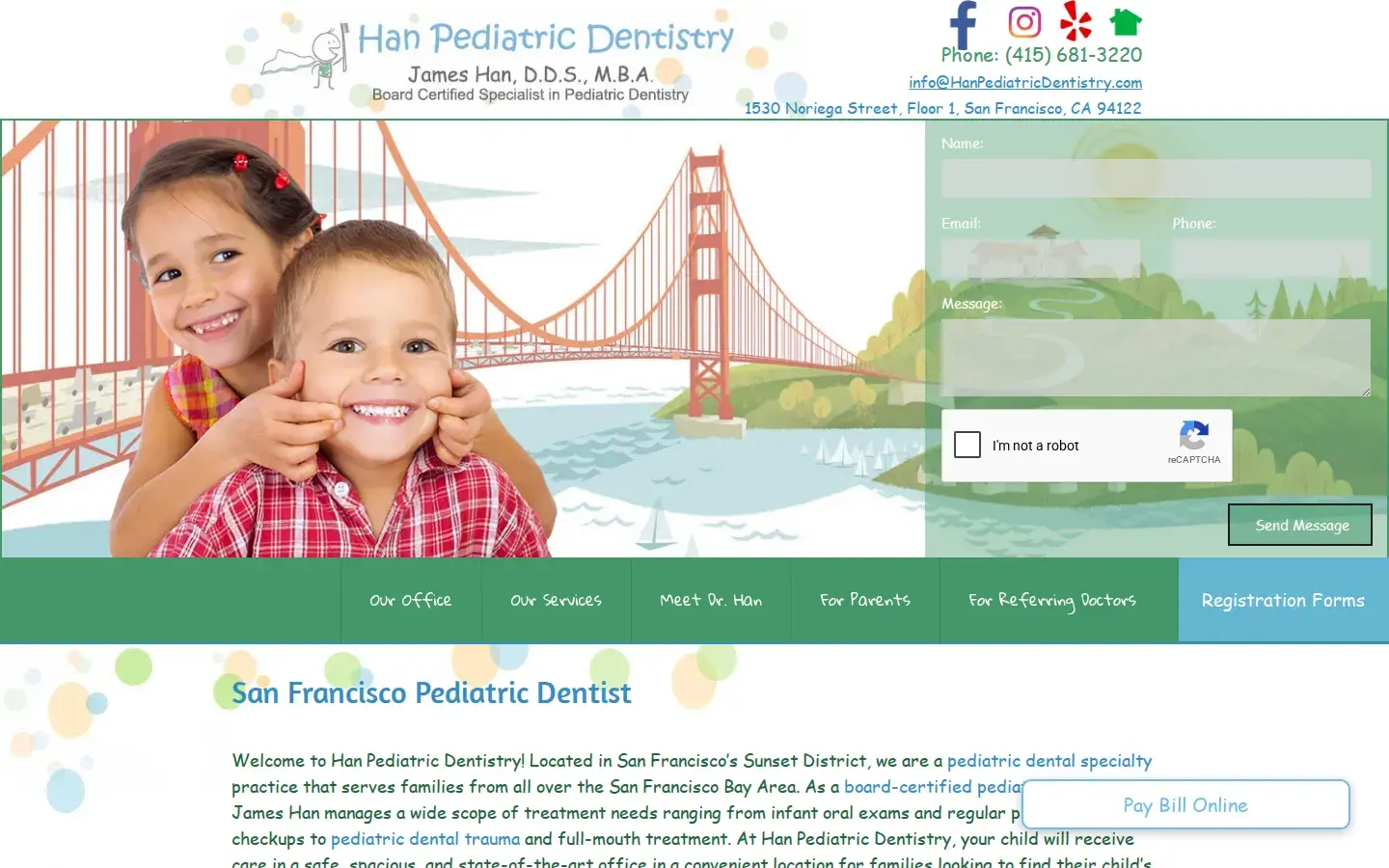 Homepage preview of Han Pediatric Dentistry