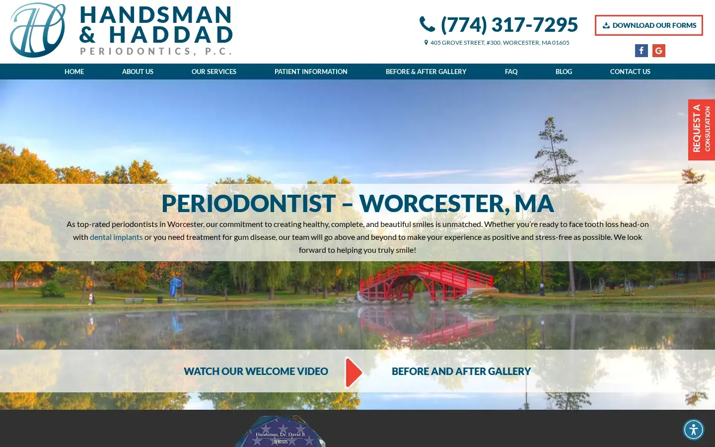 Homepage preview of Handsman & Haddad Periodontics, P.C.