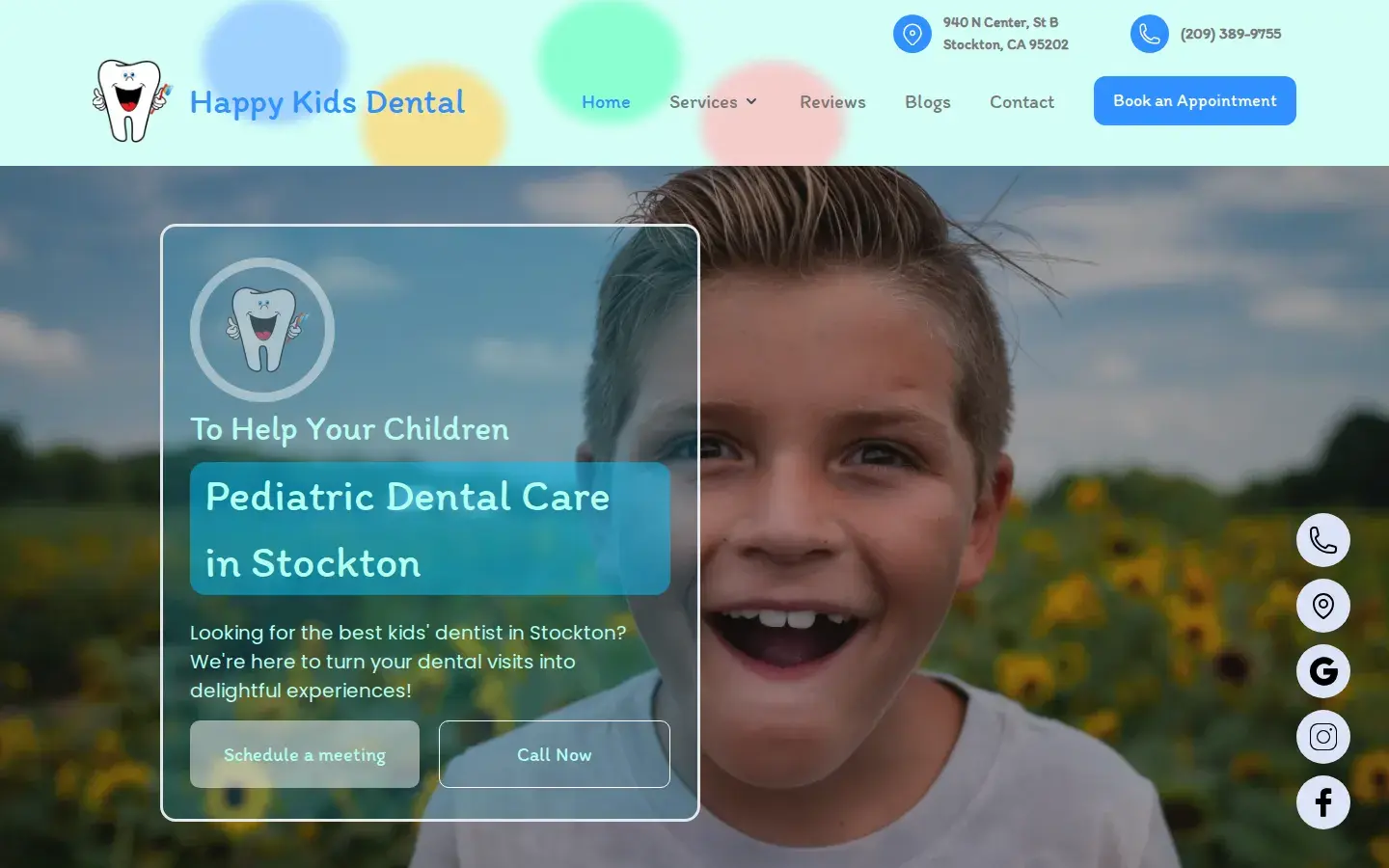 Homepage preview of Happy Kids Dental