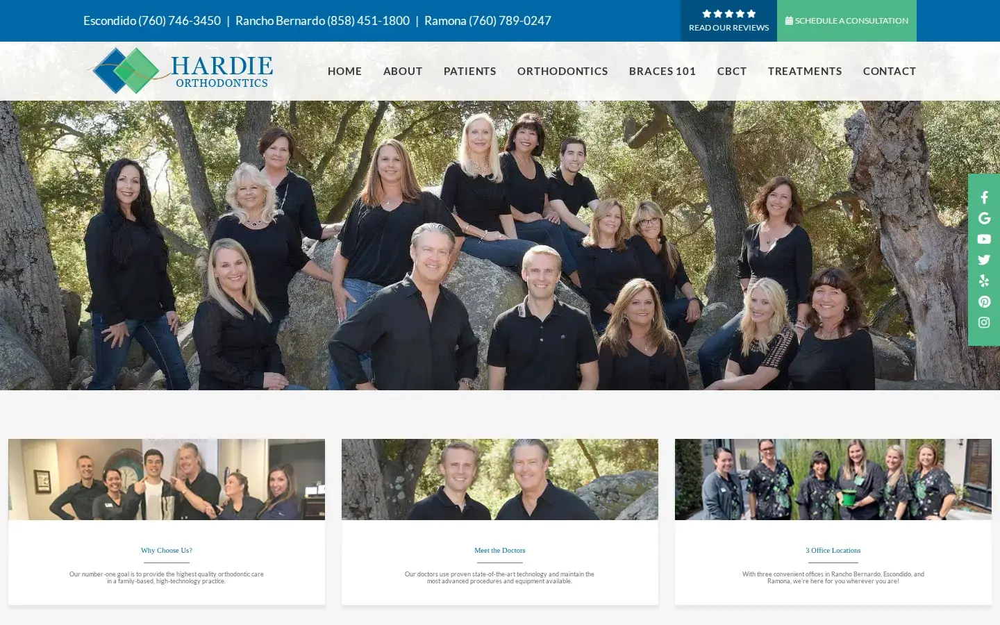 Homepage preview of Hardie Orthodontics Escondido