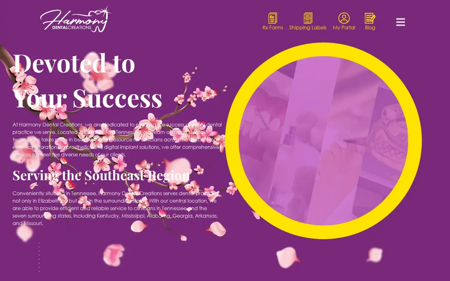 Homepage preview of Harmony Dental Creations