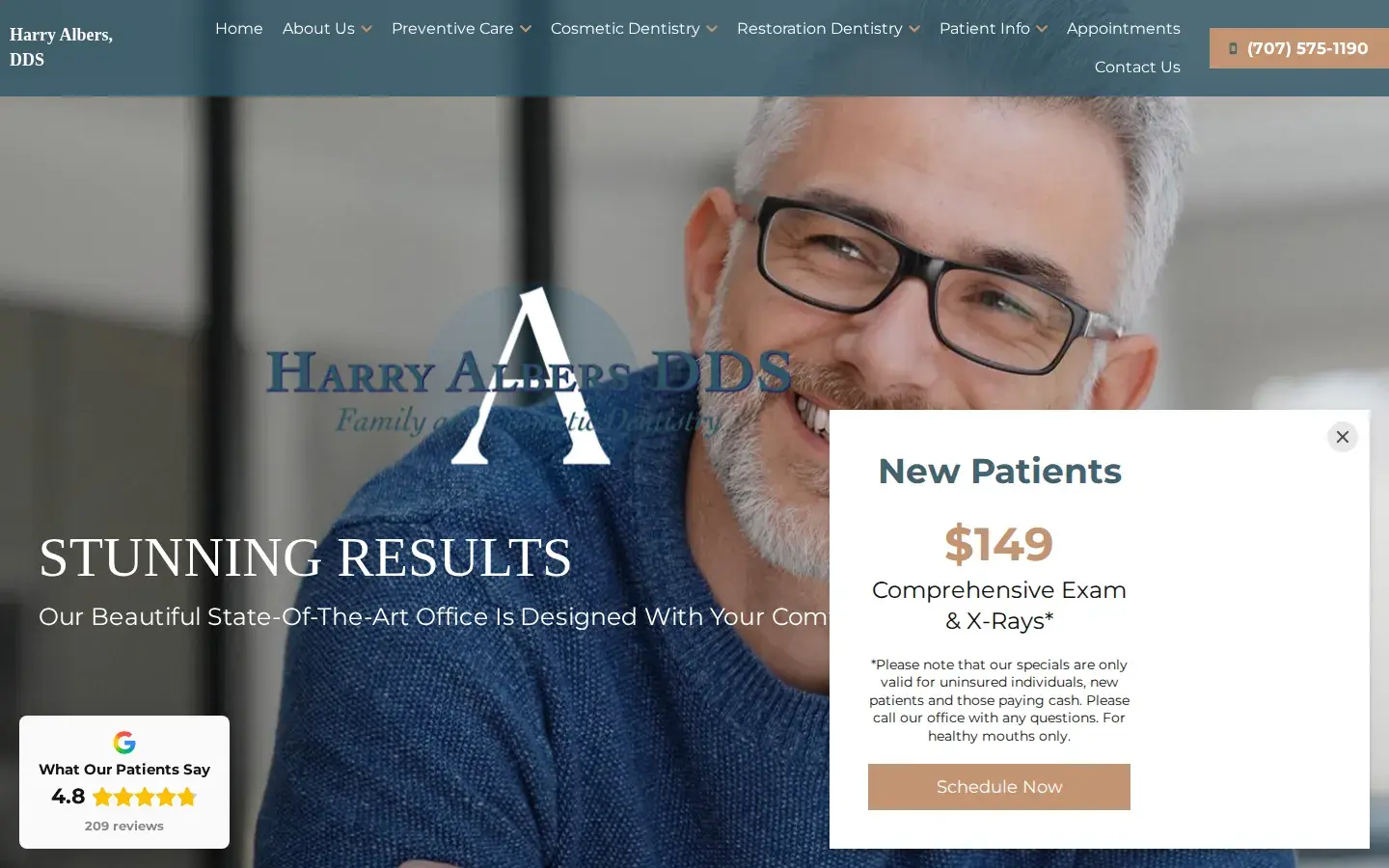 Homepage preview of Harry Albers DDS