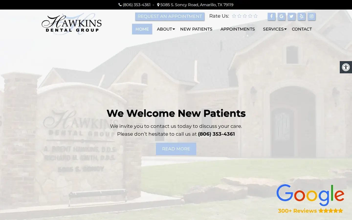 Homepage preview of Hawkins Dental Group