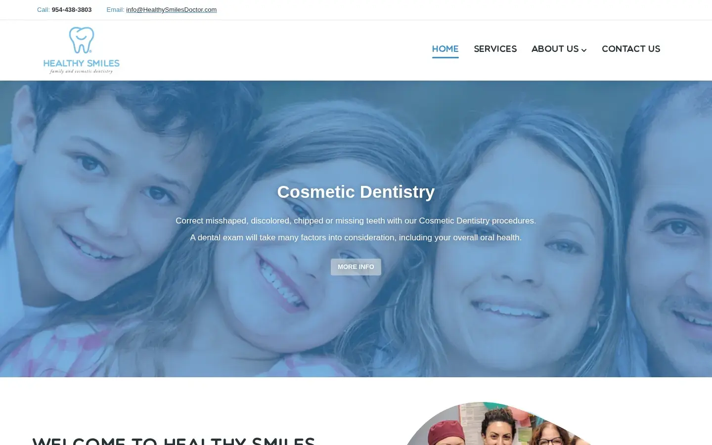 Homepage preview of Healthy Smiles: Family & Cosmetic Dentistry