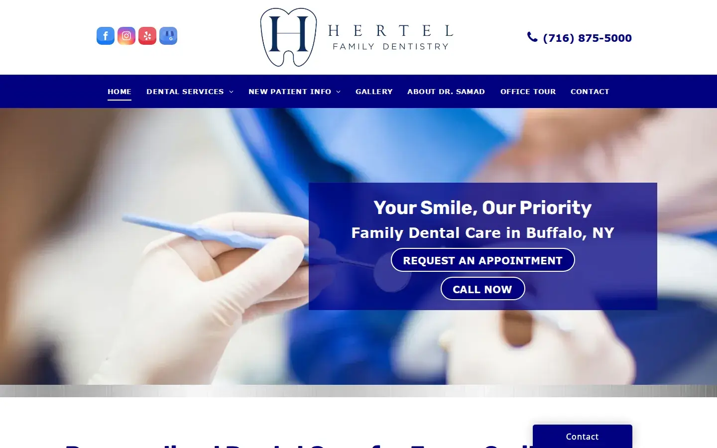 Homepage preview of Hertel Family Dentistry