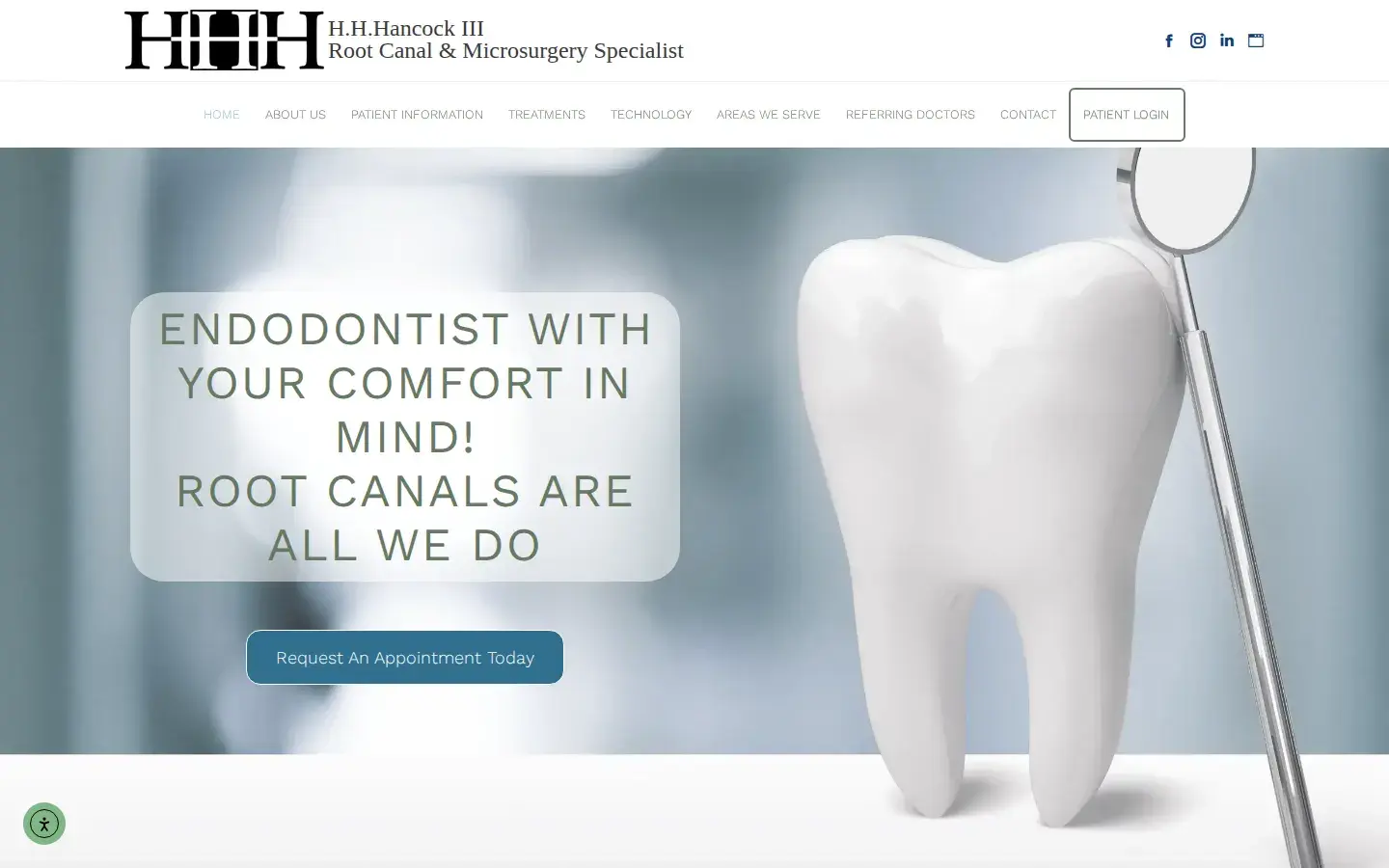 Homepage preview of HH Hancock III Root Canal Endodontist