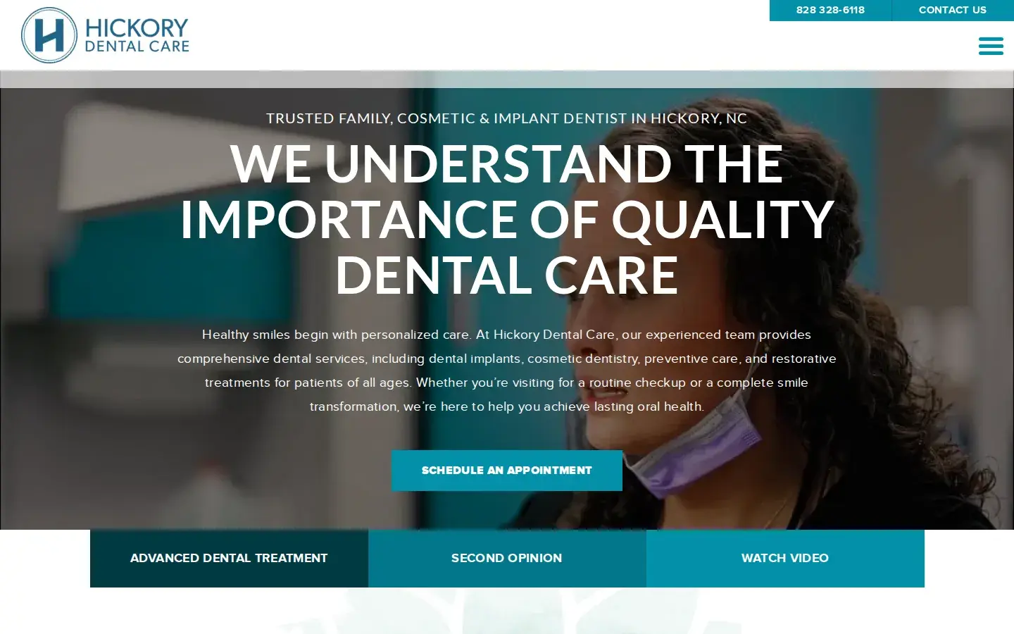 Homepage preview of Hickory Dental Care