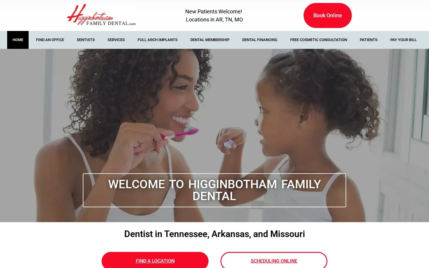 Homepage preview of Higginbotham Family Dental