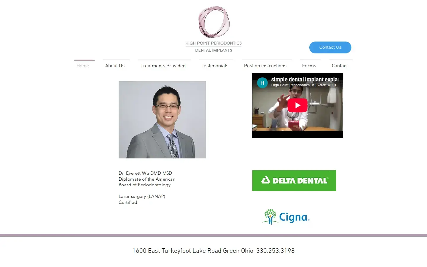 Homepage preview of High Point Periodontics