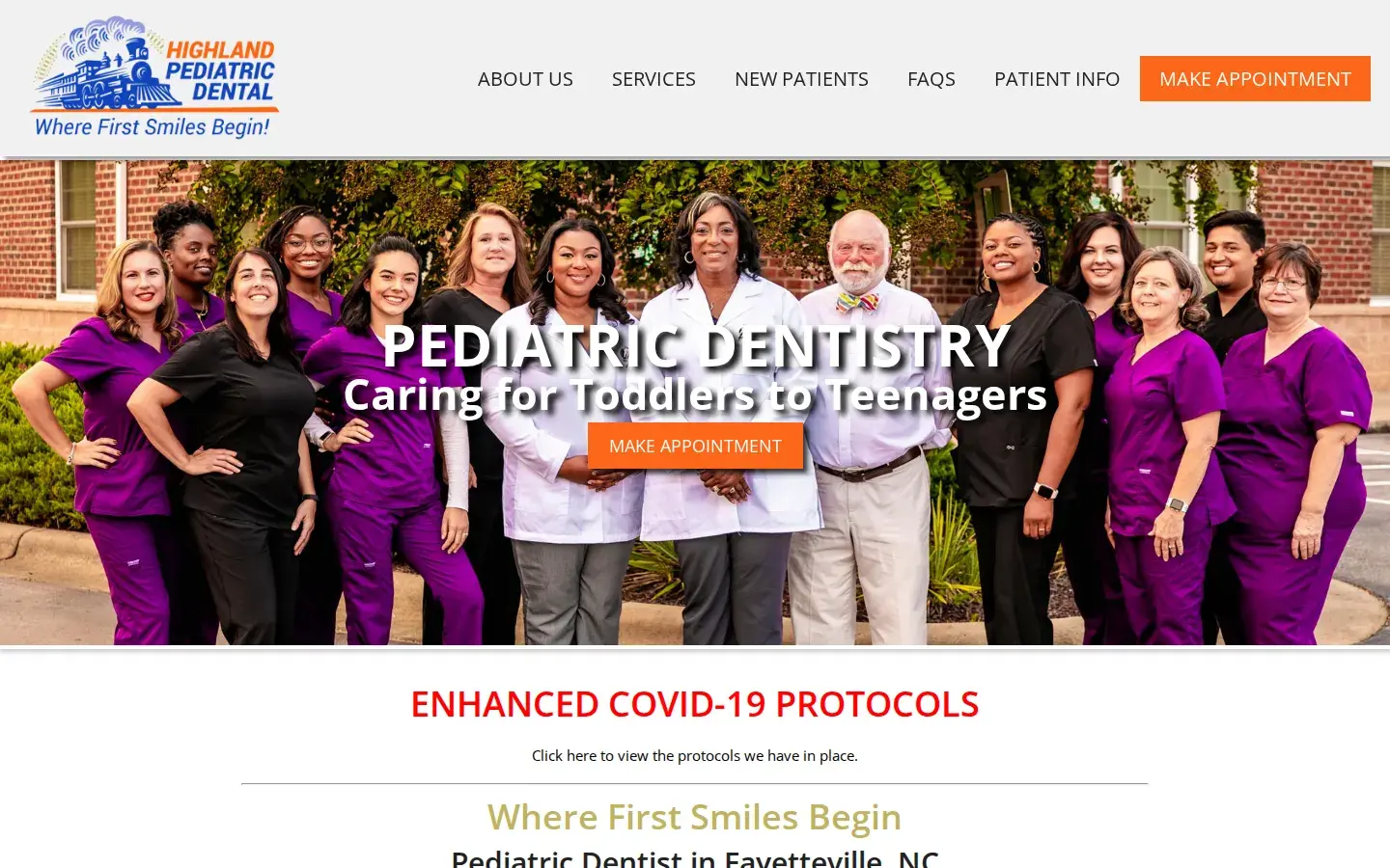 Homepage preview of Highland Pediatric Dental