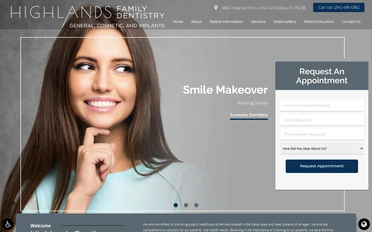 Homepage preview of Highlands Family Dentistry
