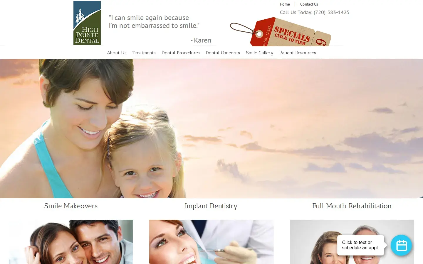 Homepage preview of HighPointe Dental