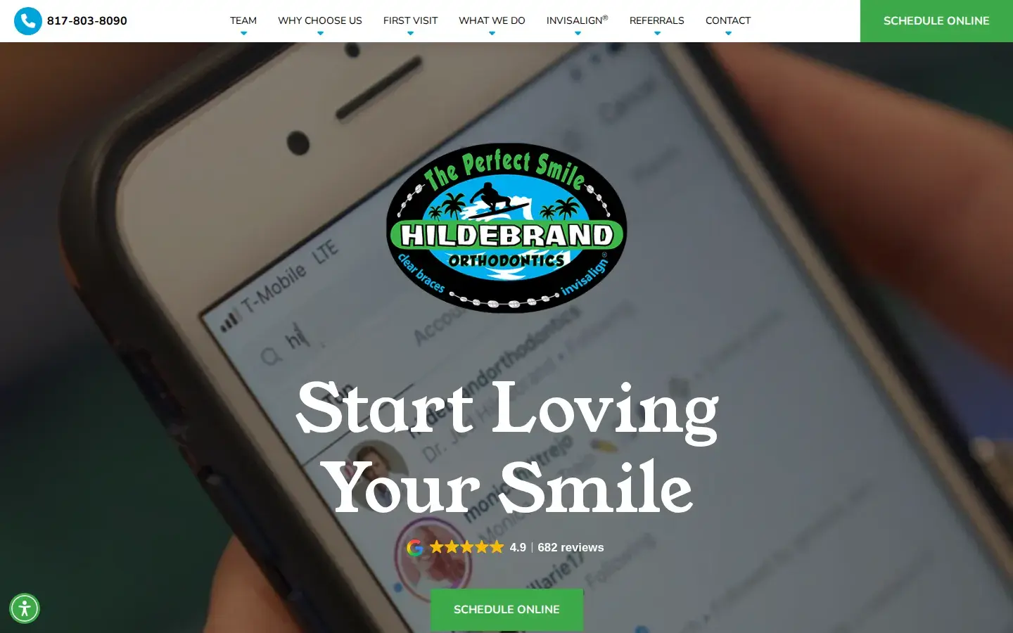 Homepage preview of Hildebrand Orthodontics