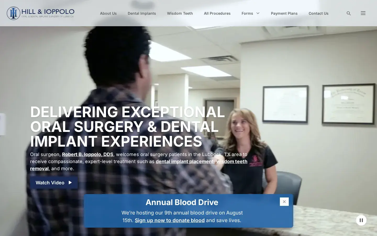 Homepage preview of Hill & Ioppolo Oral & Dental Implant Surgery of Lubbock