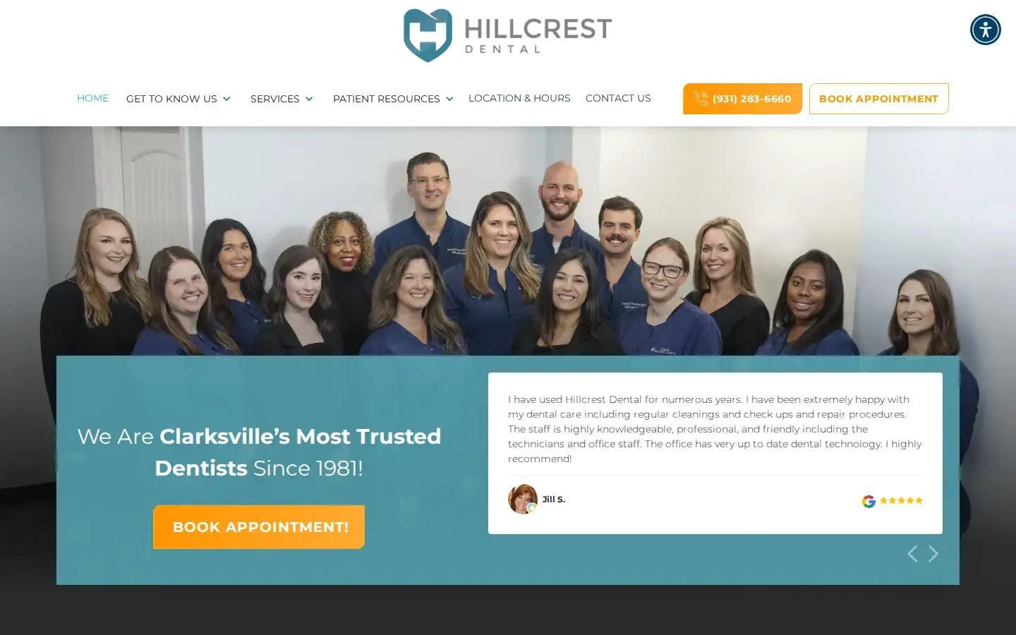 Homepage preview of Hillcrest Dental